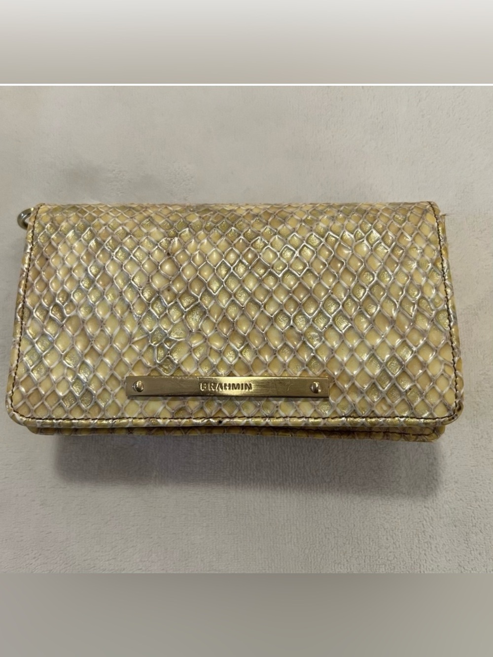 💚 Brahmin snake-embossed genuine leather Wristlet Wallet🩷